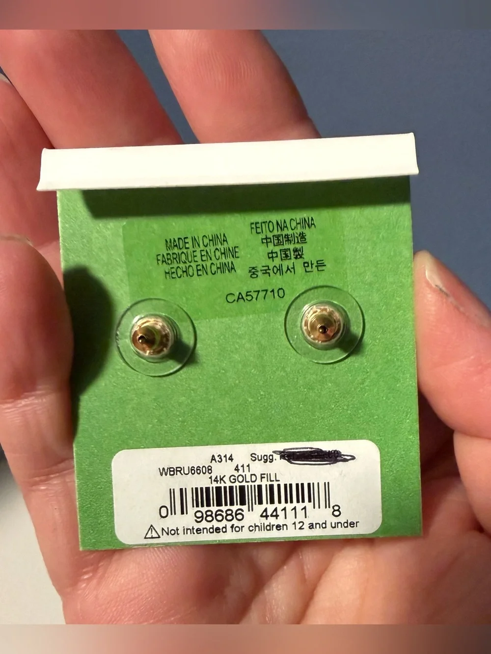 Kate Spade Small Square Stud Earrings Beryl Green Gold WBRU6608 NWT